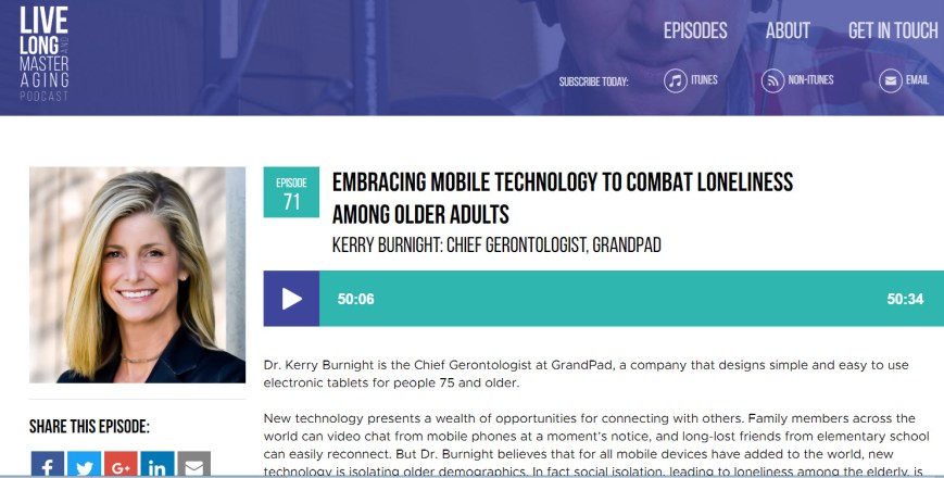 Snapshot of Kerry Burnight on Long Live and Master Aging